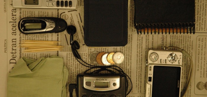 Equipamentos de um jornalista. Foto_Ramiro Furquim